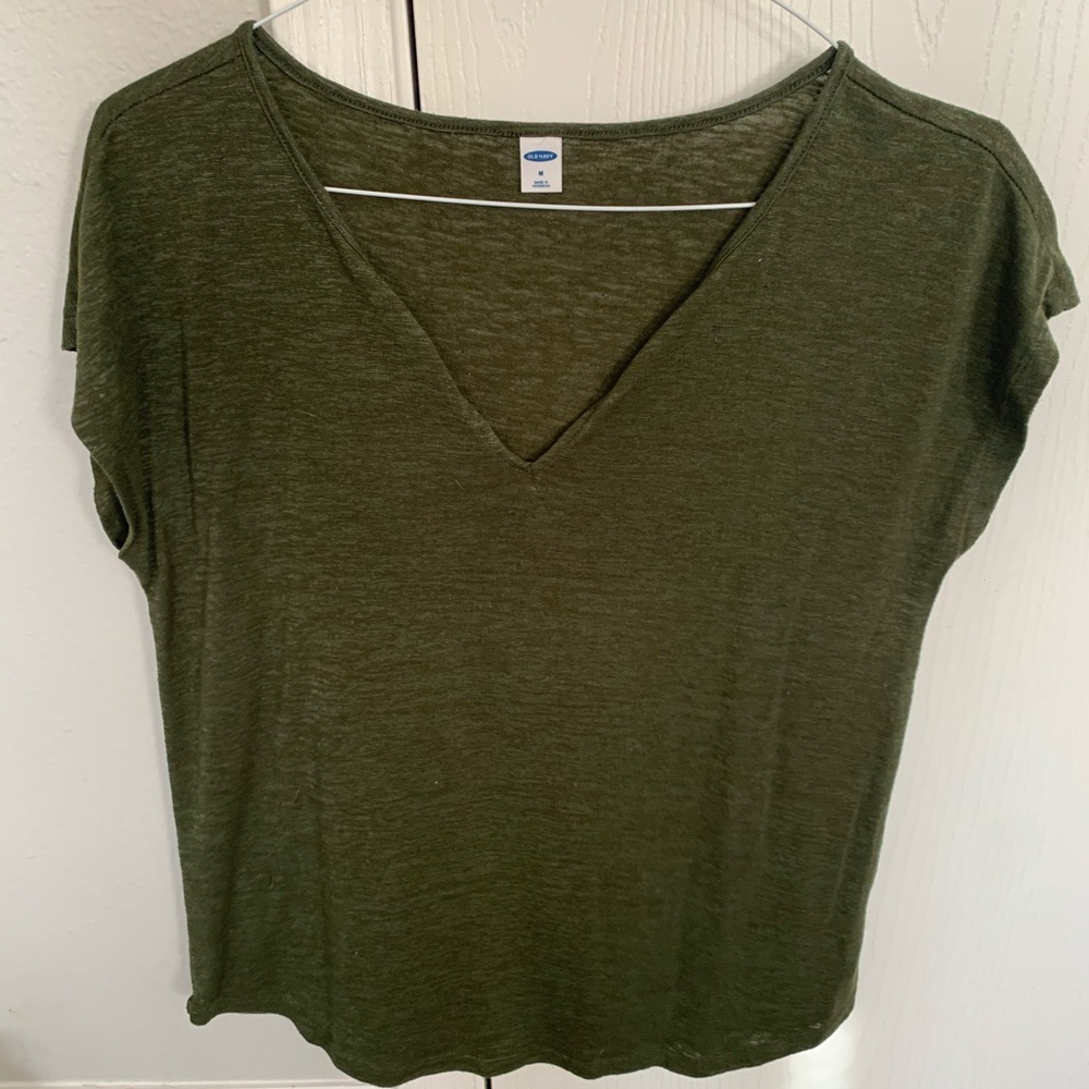 Olive Green V-Neck
